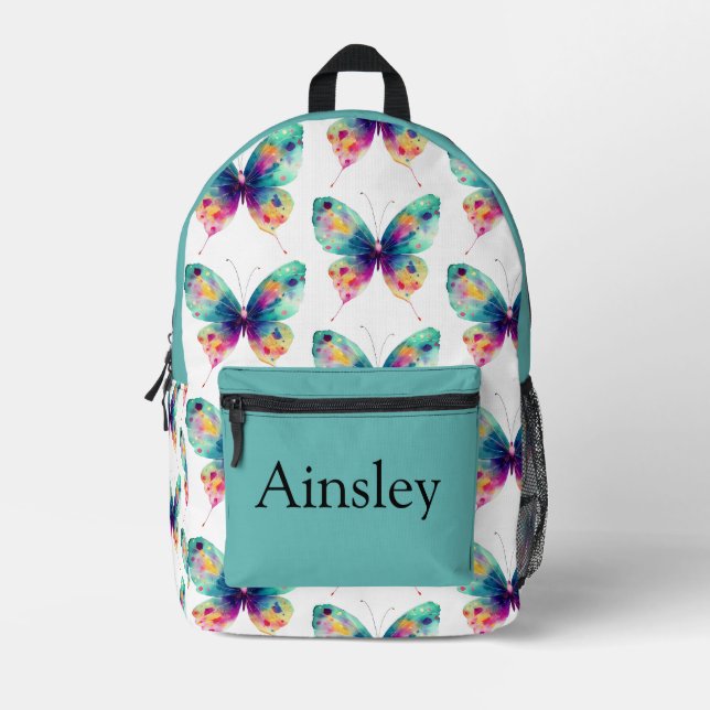 Colourful personalized backpack, kids cute printed backpack (Front)