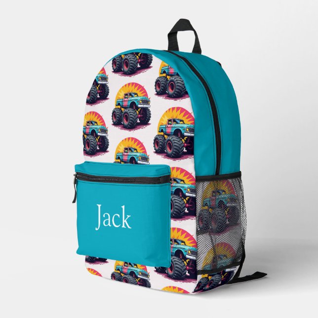 Colourful personalized backpack, kids cute printed backpack (Back Corner Right)