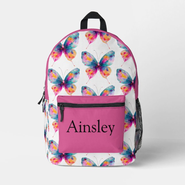 Colourful personalized backpack, kids cute printed backpack (Front)