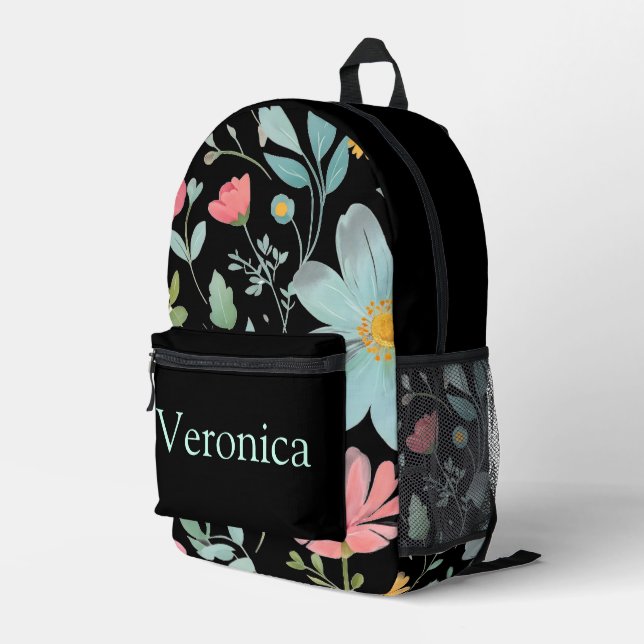 Colourful personalized backpack, kids cute printed backpack (Back Corner Right)