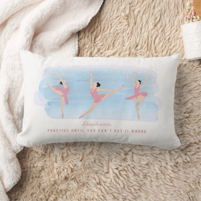 Colourful Personalized Ballet Practice Lumbar Pillow (Blanket)