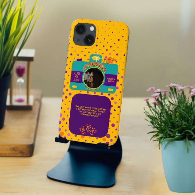 Colourful Personalized Camera Graduate Photo Yello Case-Mate iPhone Case (Creator Uploaded)