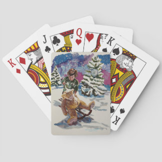 Colourful personalized Christmas playing cards
