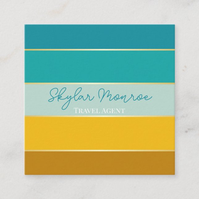Colourful Personalized Colorblock Business Card (Front)