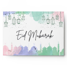 Colourful Personalized Eid Money Card Envelopes