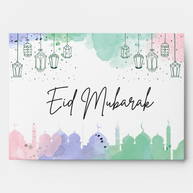 Colourful Personalized Eid Money Card Envelopes (Front)