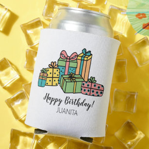 Colourful Personalized Happy Birthday Can Cooler