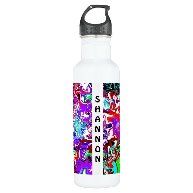 Colourful Personalized Marble Fluid Art   710 Ml Water Bottle (Front)