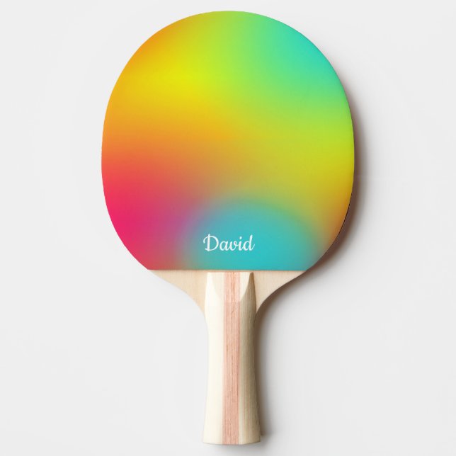 Colourful Personalized Name Ping Pong Paddle (Front)