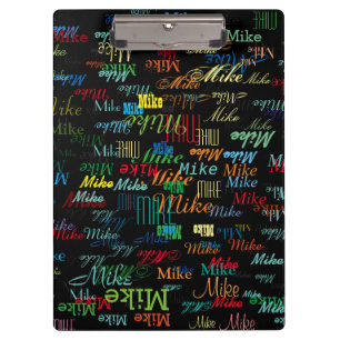 colourful & personalized pattern names cool clipboard