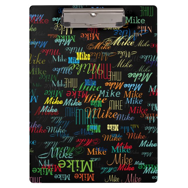 colourful & personalized pattern names cool clipboard (Front)