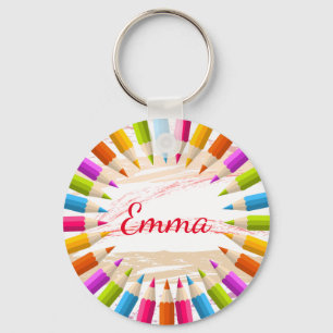Colourful Personalized Pencils Name Keychain