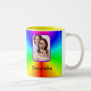 Colourful personalized photo background Two-Tone coffee mug