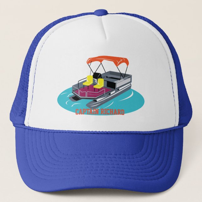 Colourful Personalized Pontoon Boat Cap (Front)