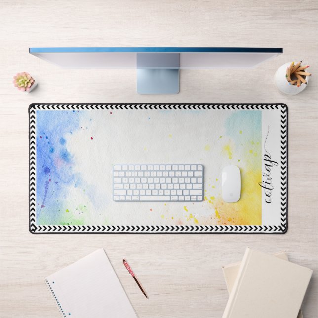 Colourful Personalized Script name Desk Mat (Office 1)