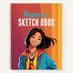 Colourful Personalized Teen Girl Sketch Book