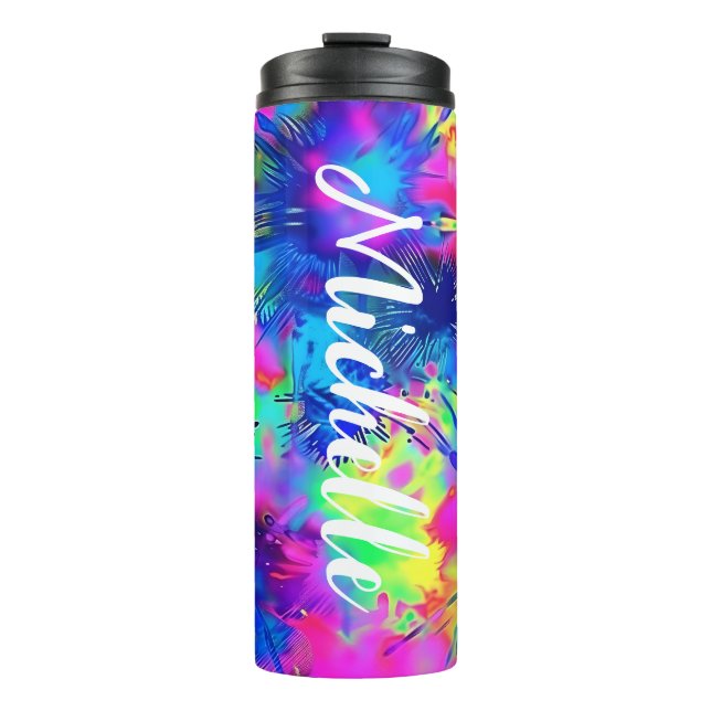 Colourful Personalized Tie Dye Thermal Tumbler (Front)