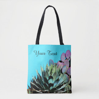 Colourful Personalized Tote, Agave & Cactus Tote Bag