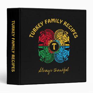 Colourful Personalized Turkey Recipe Binder