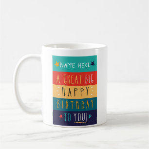 Colourful Personalized Typography Birthday Coffee Mug