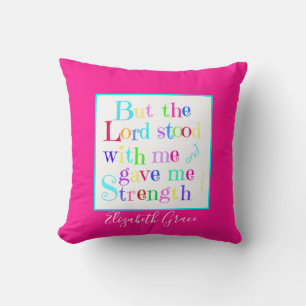 Colourful, personalized w Scripture Verse (Timothy Throw Pillow