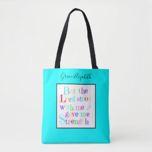 Colourful Personalized, w/ Scripture Verse Tote Bag