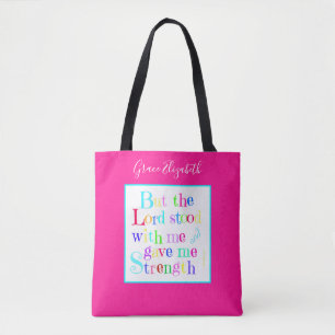 Colourful Personalized, w/ Scripture Verse Tote Bag
