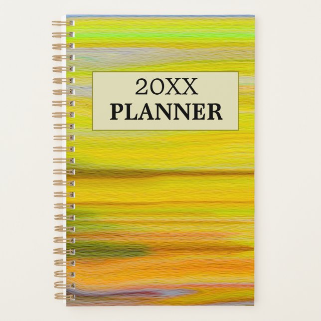 colourful personalized yellow and green planner (Front)