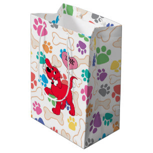 Colourful Pet Dog Paws Medium Gift Bag