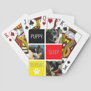 Colourful Pet Photo Animal Lover's Modern Geometri Playing Cards