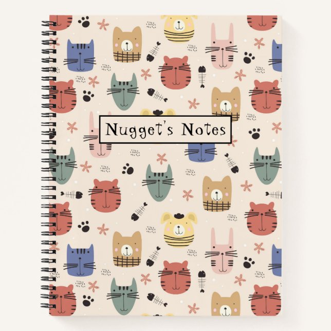 Colourful Pets Personalized Pet Notes Notebook (Front)