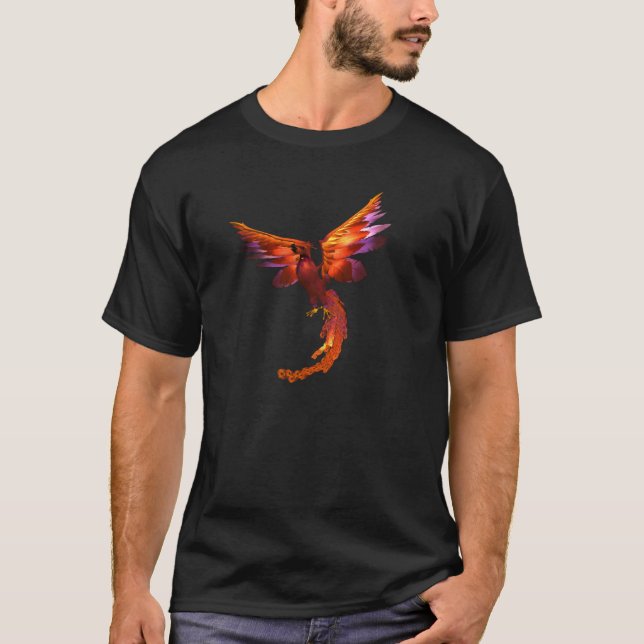 Colourful Phoenix Flying  T-Shirt (Front)