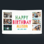 Colourful Photo Collage Kid's Happy Birthday Party Banner<br><div class="desc">Perfect for a birthday celebration - this colourful "happy birthday" birthday party banner features a six photo collage design. Customize with your photos, name and birthday message. Like this design but want custom changes made? Or need help with placing your photos? Contact me through the message button below - I'd...</div>