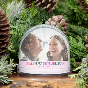 colourful photo pink modern friends name cute snowglobe