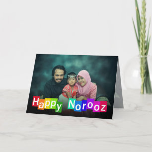 Colourful Photo Typography Happy Norooz New Year Card