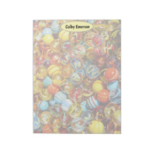 Colourful Photography of Fun Bright Glass Marbles Notepad