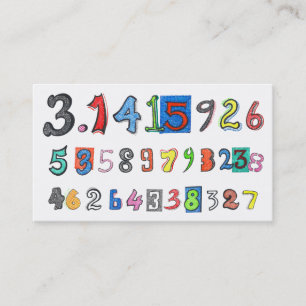 Colourful Pi Calculated Business Card
