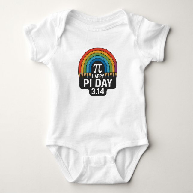Colourful Pi Day Baby Bodysuit (Front)