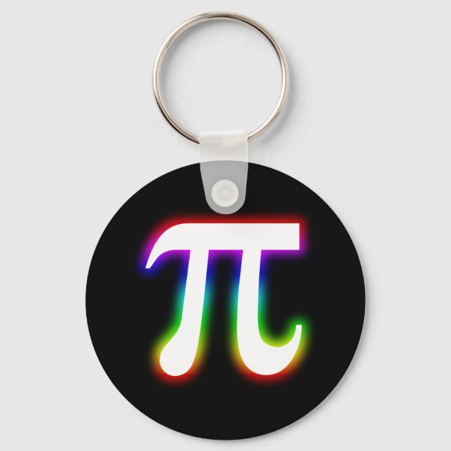 Colourful Pi Number | Math Keychain (Front)