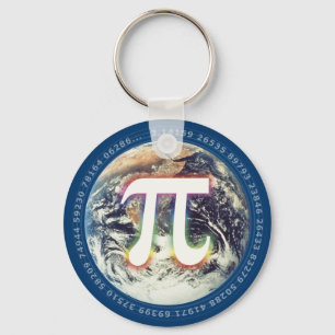 Colourful Pi on Earth   Math Keychain