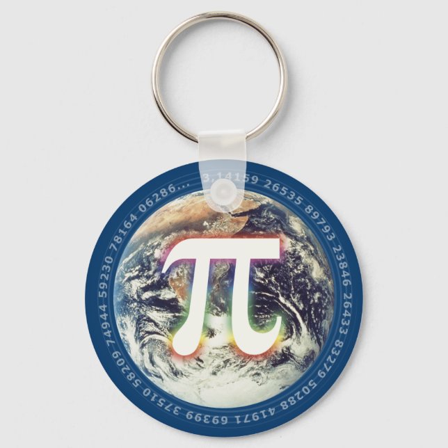 Colourful Pi on Earth | Math Keychain (Front)