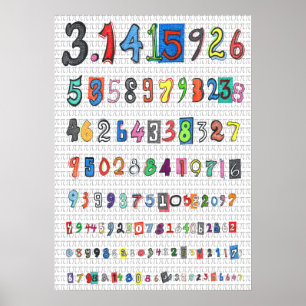 Colourful Pi Poster