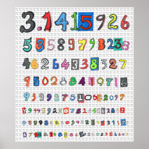 Colourful Pi Poster