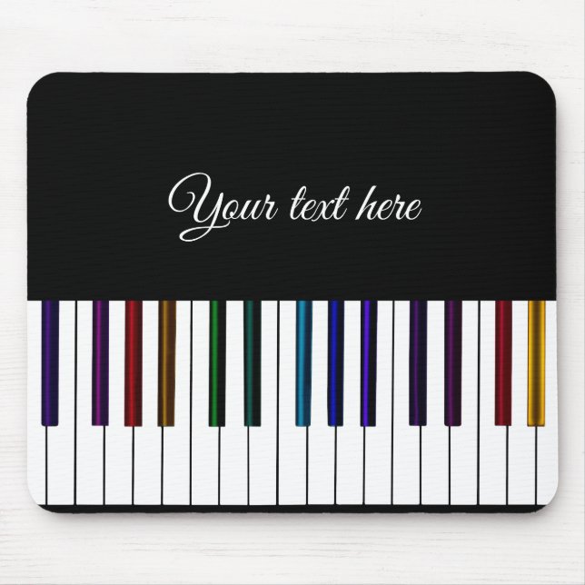 Colourful Piano Keyboard Music Mouse Pad (Front)