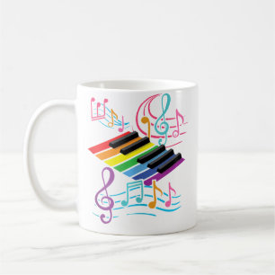 Colourful Piano Keyboard  Music Notes  Musician Pi Coffee Mug
