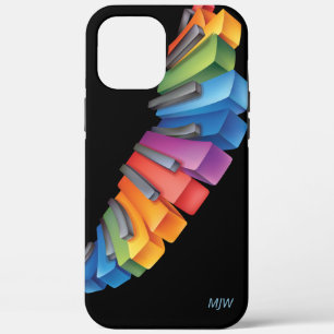 Colourful Piano Keyboard Music with Your Monogram iPhone 12 Pro Max Case
