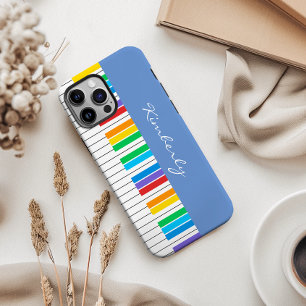 Colourful Piano Keyboard Personalize Name iPhone 15 Pro Max Case