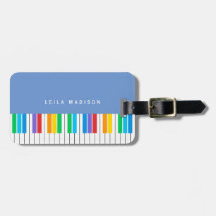 Colourful Piano Keyboard Travel Luggage Tag