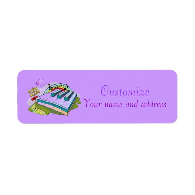 Colourful Piano Keys Customizable Address Labels (Front)