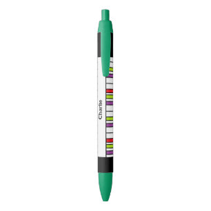 Colourful Piano Keys Music Bright Personalised Black Ink Pen